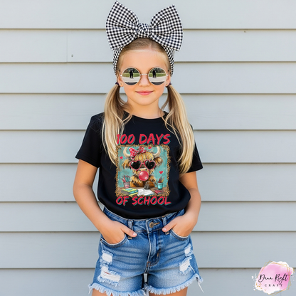 100 Days of School Cow Graphic Shirt - Dunn Right Craft
