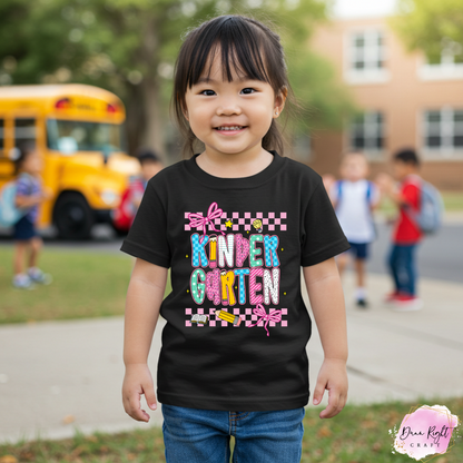 Personalized Back to School Shirt – Bow & Glitter Design for Kids