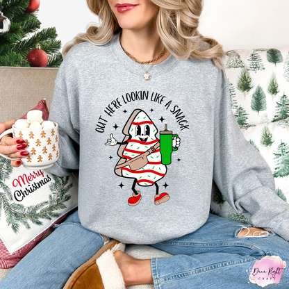 Out There Lookin’ Like a Snack Christmas Sweatshirt
