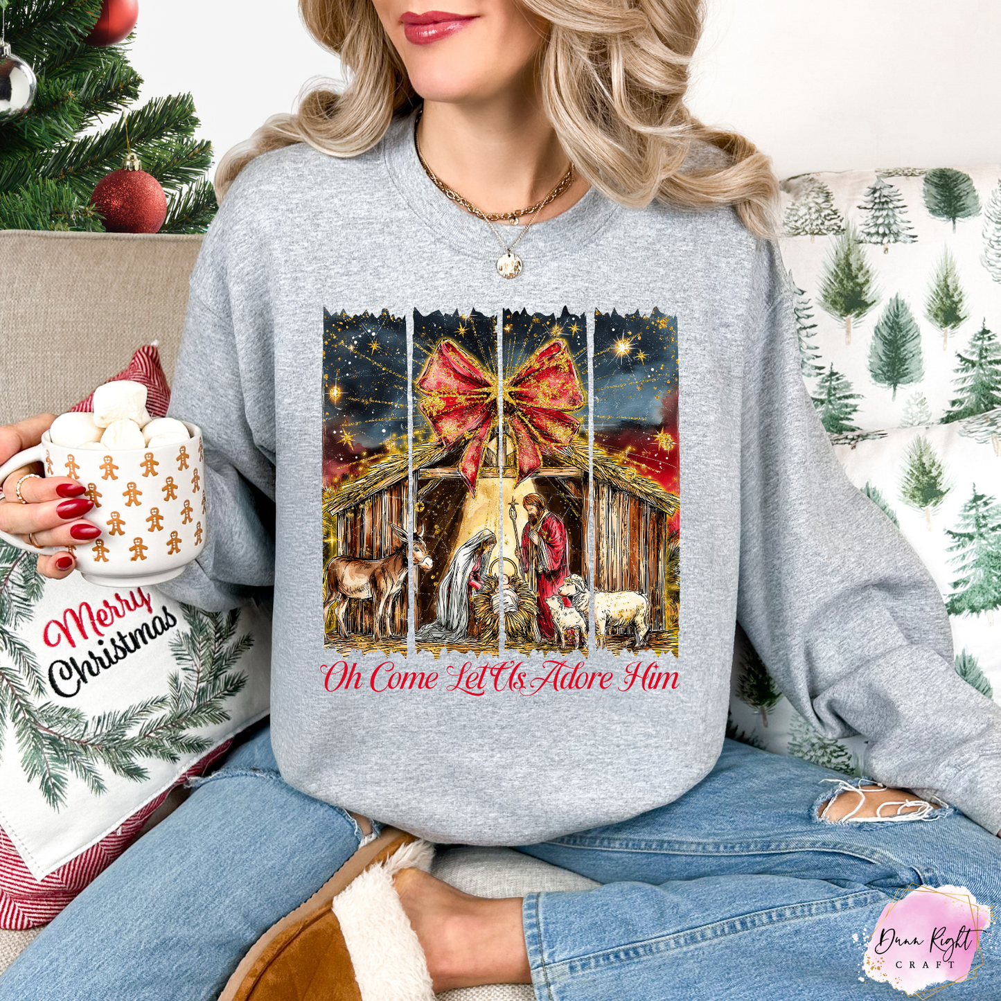 Oh Come Let Us Adore Him Sweatshirt