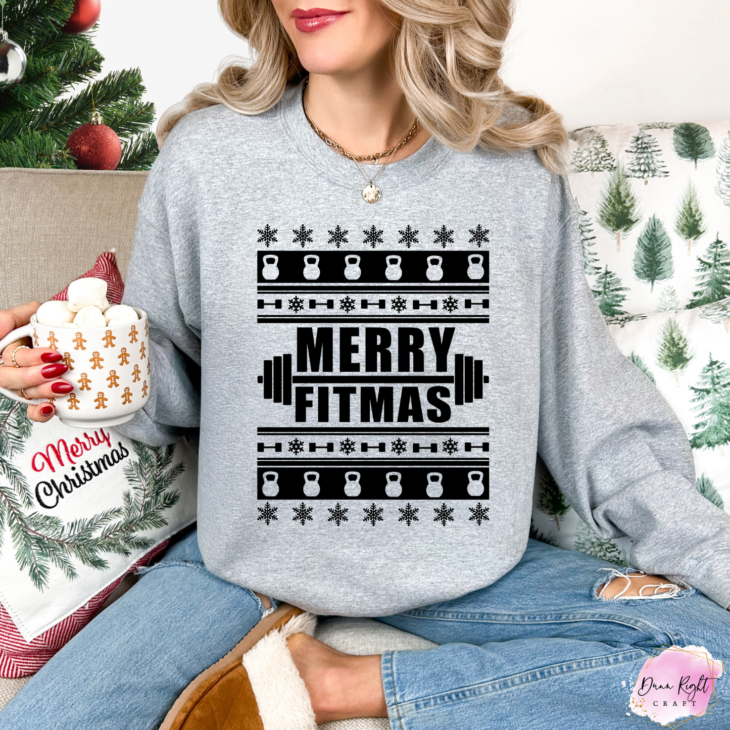 Merry Fitmas Christmas Gym Sweatshirt