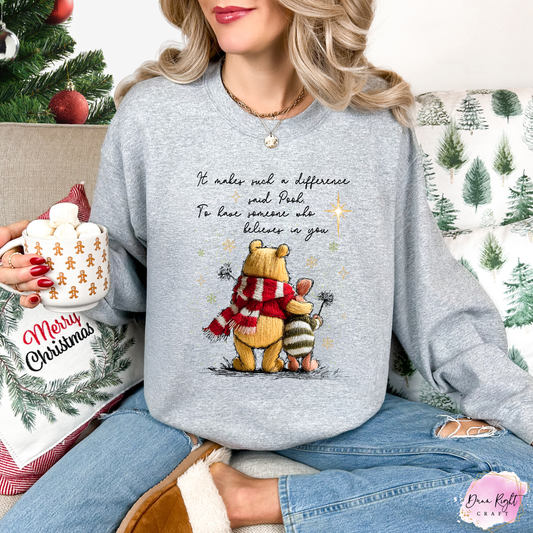 It Makes Such a Difference Said Pooh Sweatshirt