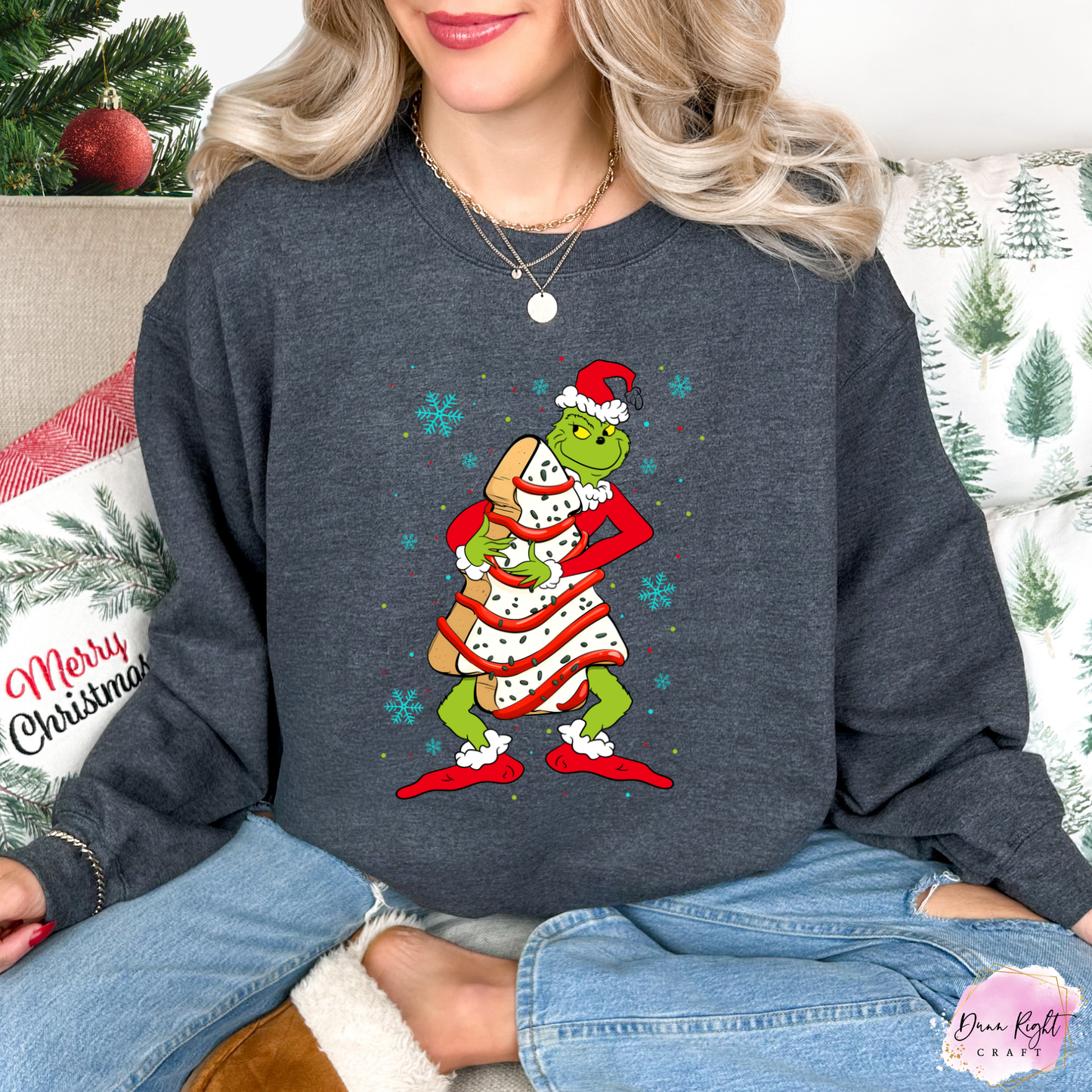 Grinch Cookie Stack Christmas Sweatshirt