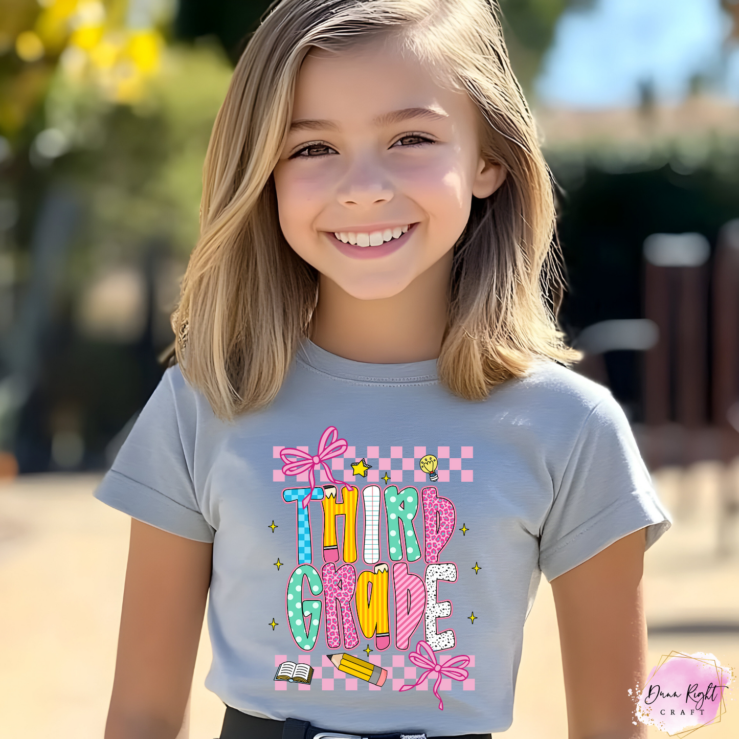Personalized Back to School Shirt – Bow & Glitter Design for Kids