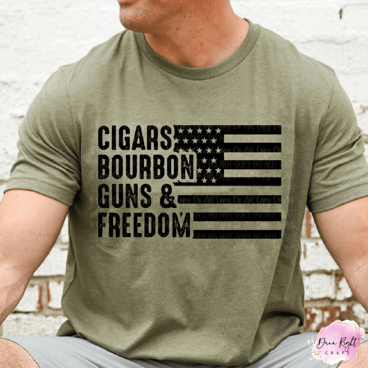 Cigars Bourbon Guns & Freedom Shirt | Patriotic Graphic Tee for Men