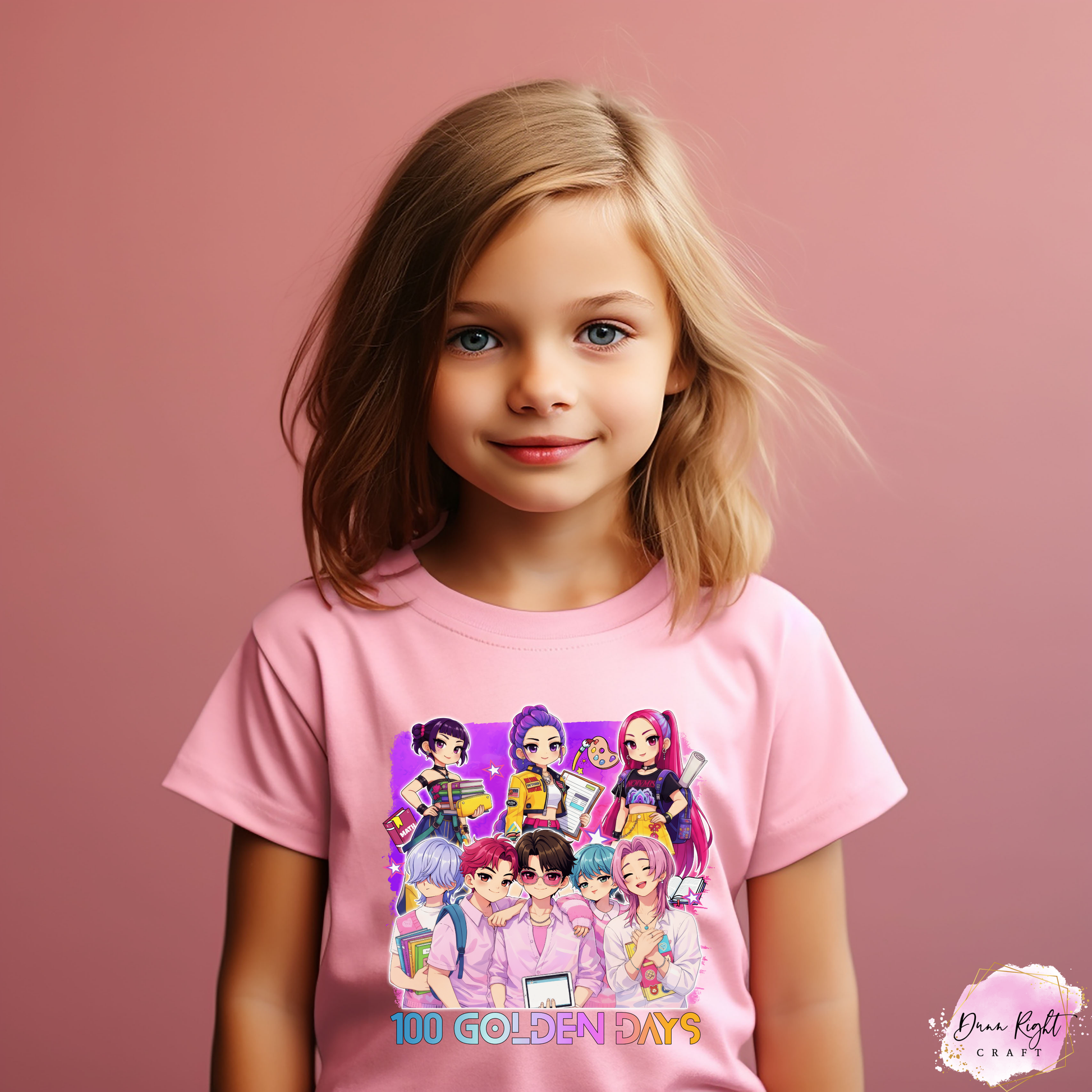 K-Pop Demon Hunters 100 Golden Days Group Shirt - Dunn Right Craft