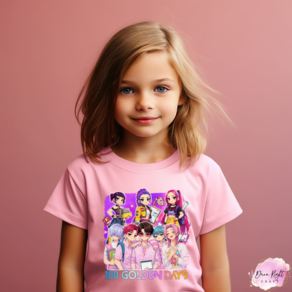 K-Pop Demon Hunters 100 Golden Days Group Shirt - Dunn Right Craft