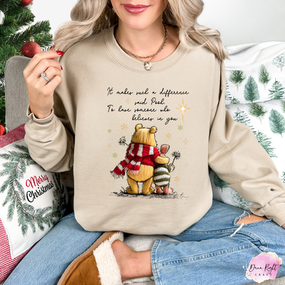 It Makes Such a Difference Said Pooh Sweatshirt