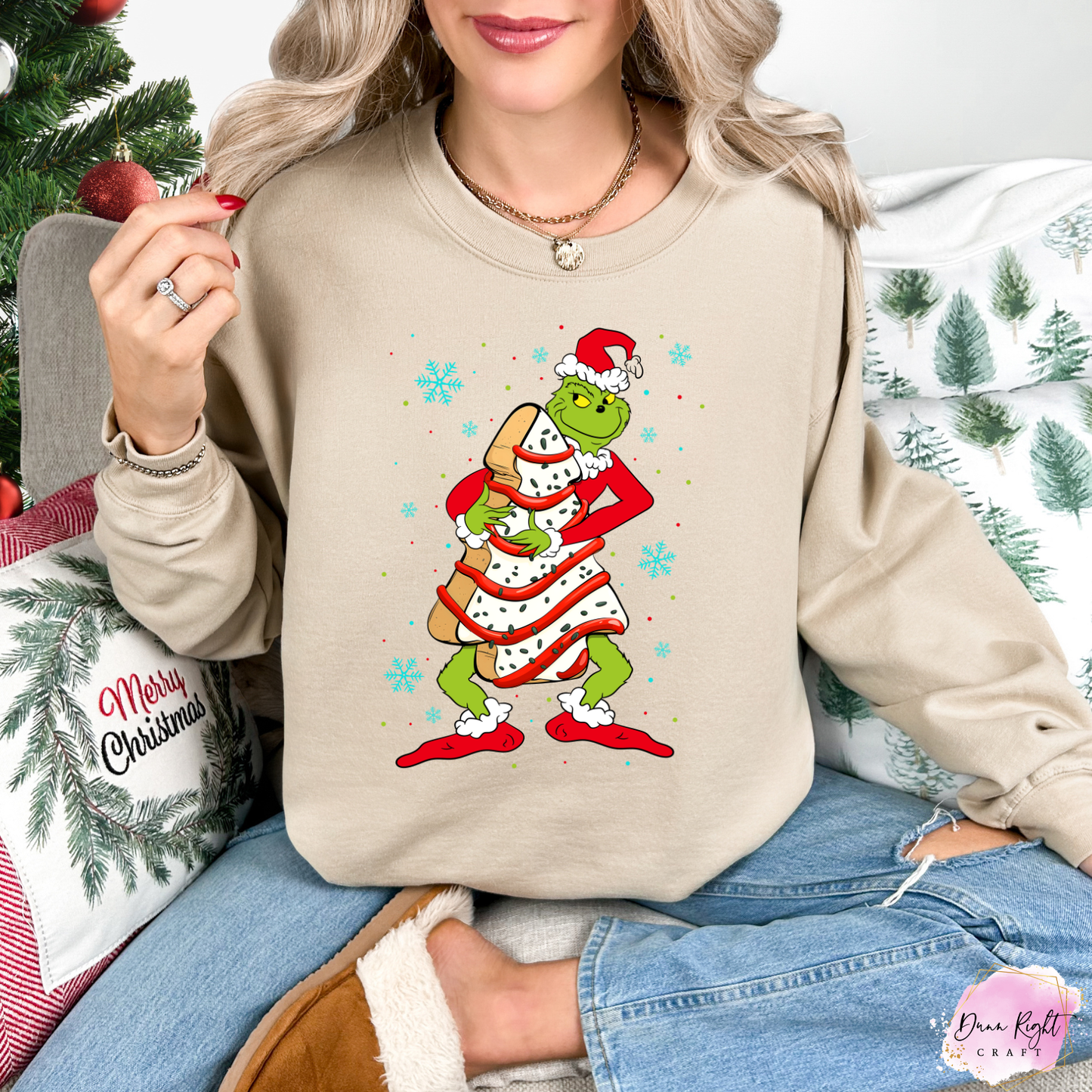 Grinch Cookie Stack Christmas Sweatshirt