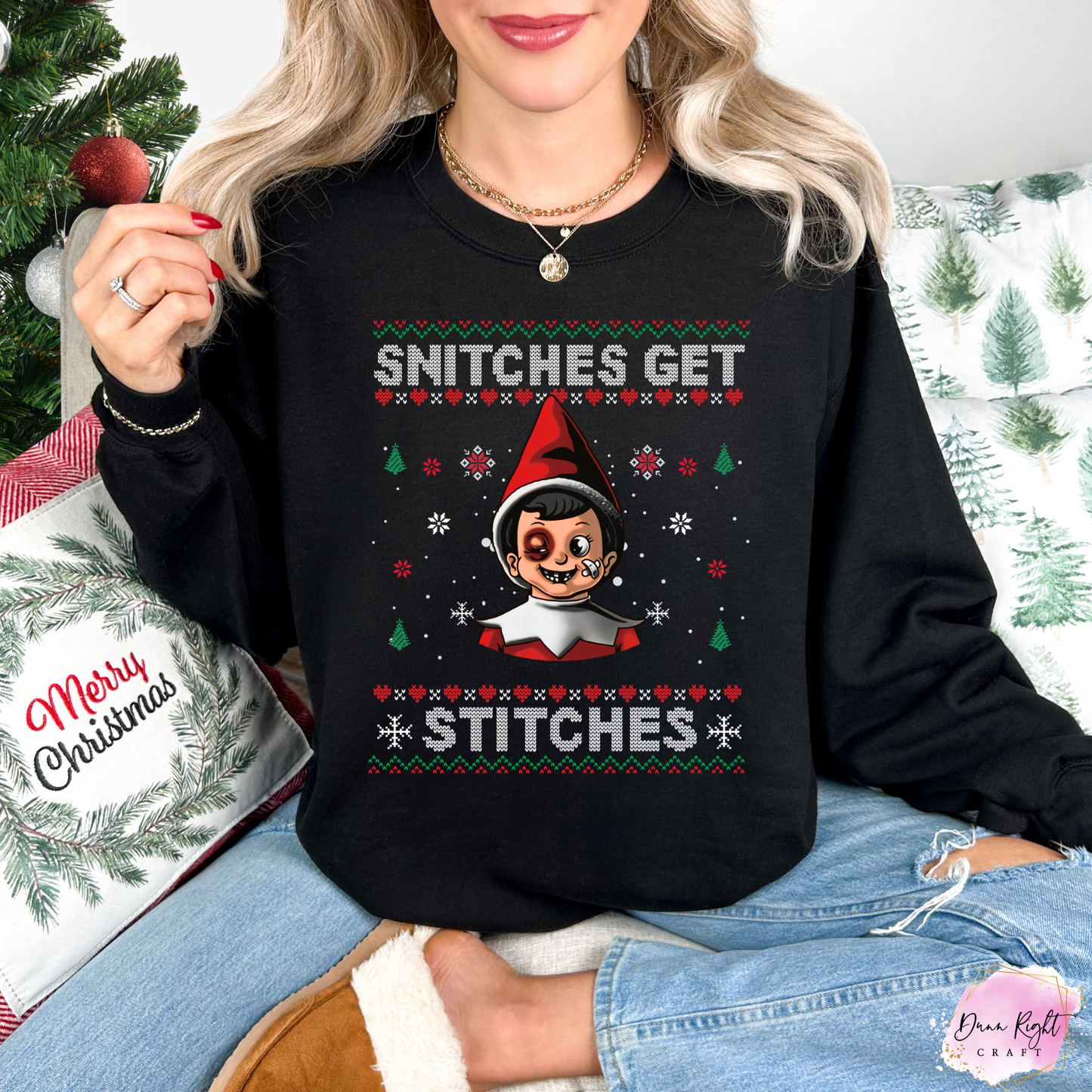 Snitches Get Stitches Christmas Sweatshirt