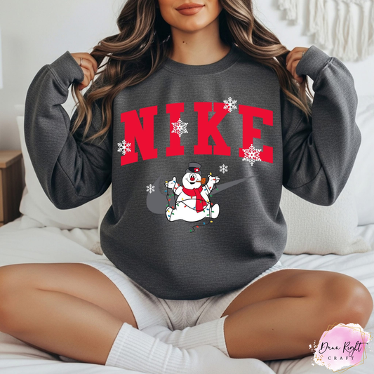 Snowman NIKE-Inspired Christmas Sweatshirt