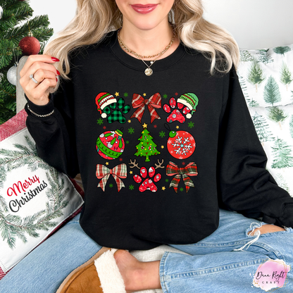 Christmas Paw Print Crewneck