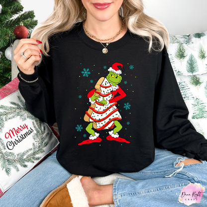 Grinch Cookie Stack Christmas Sweatshirt