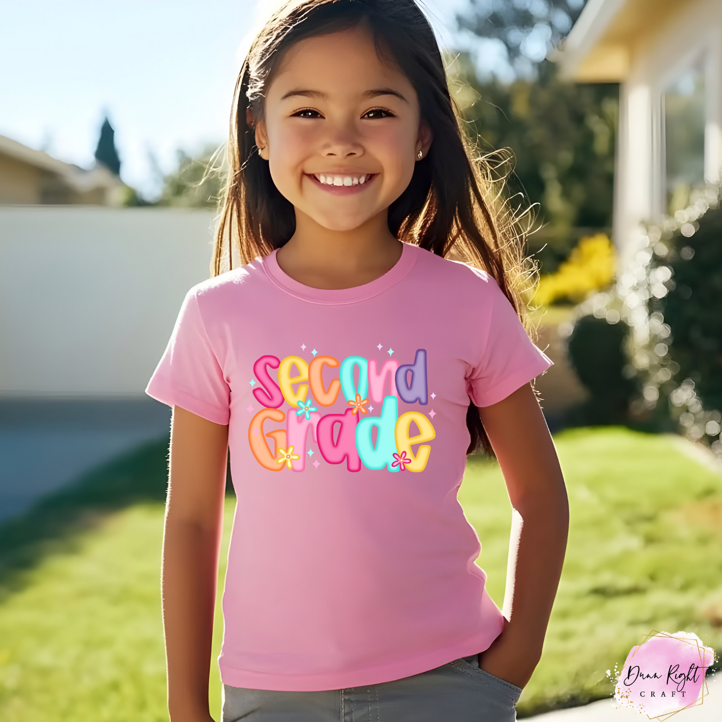 Colorful Groovy Flower Back to School Tee
