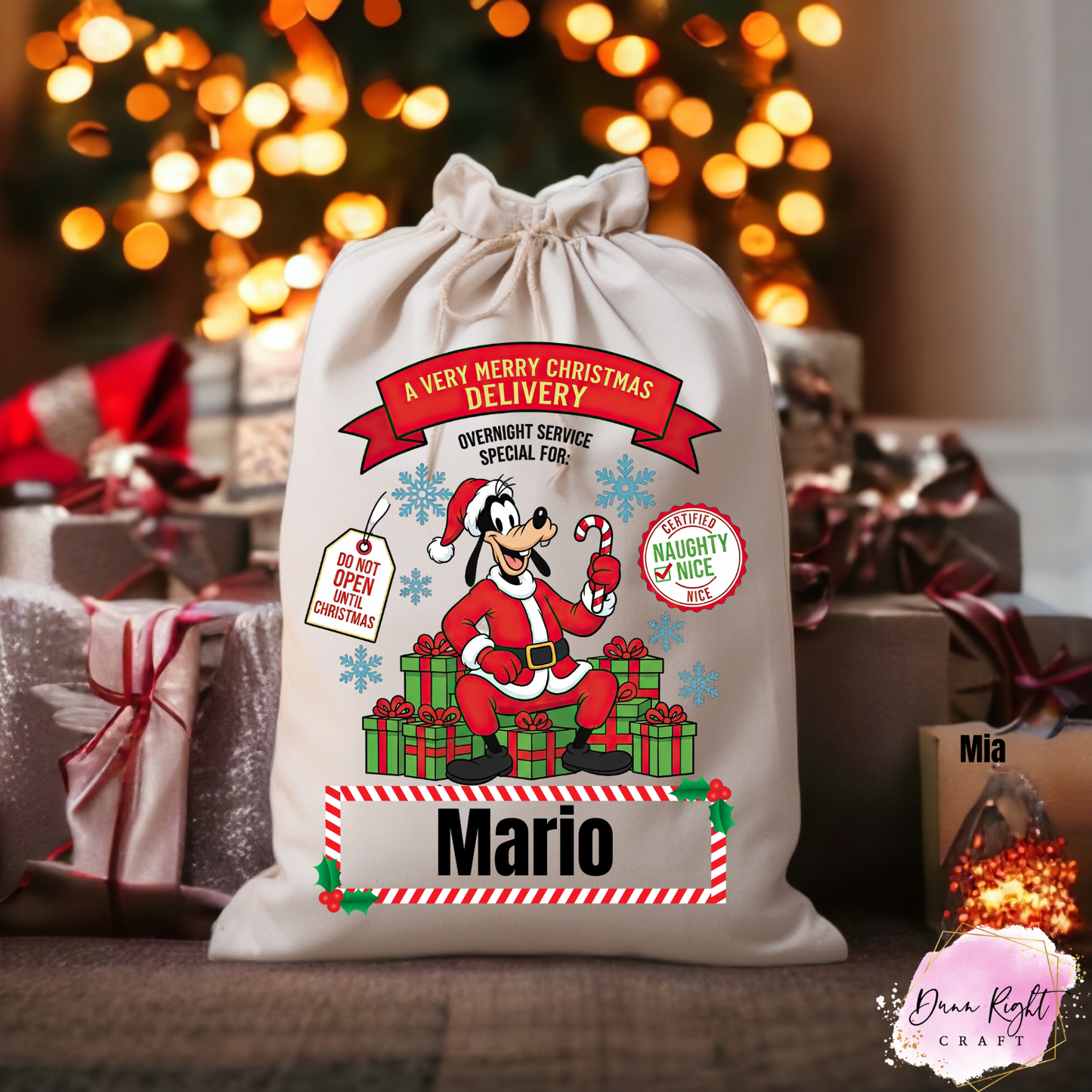 Goofy Personalized Christmas Sack
