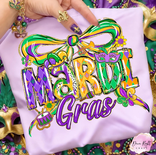 Mardi Gras Graphic Adult Shirt - Dunn Right Craft