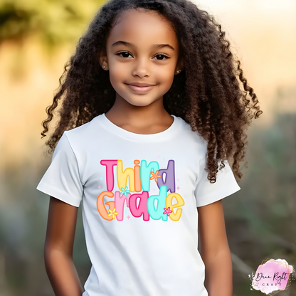 Colorful Groovy Flower Back to School Tee