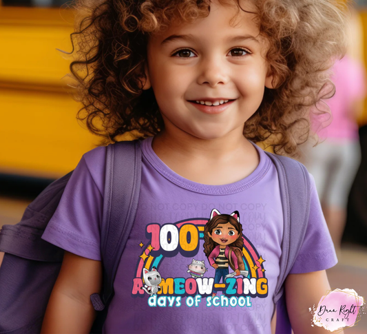 Gabby's Dollhouse 100 A-MEOW-ZING Days of School Shirt
