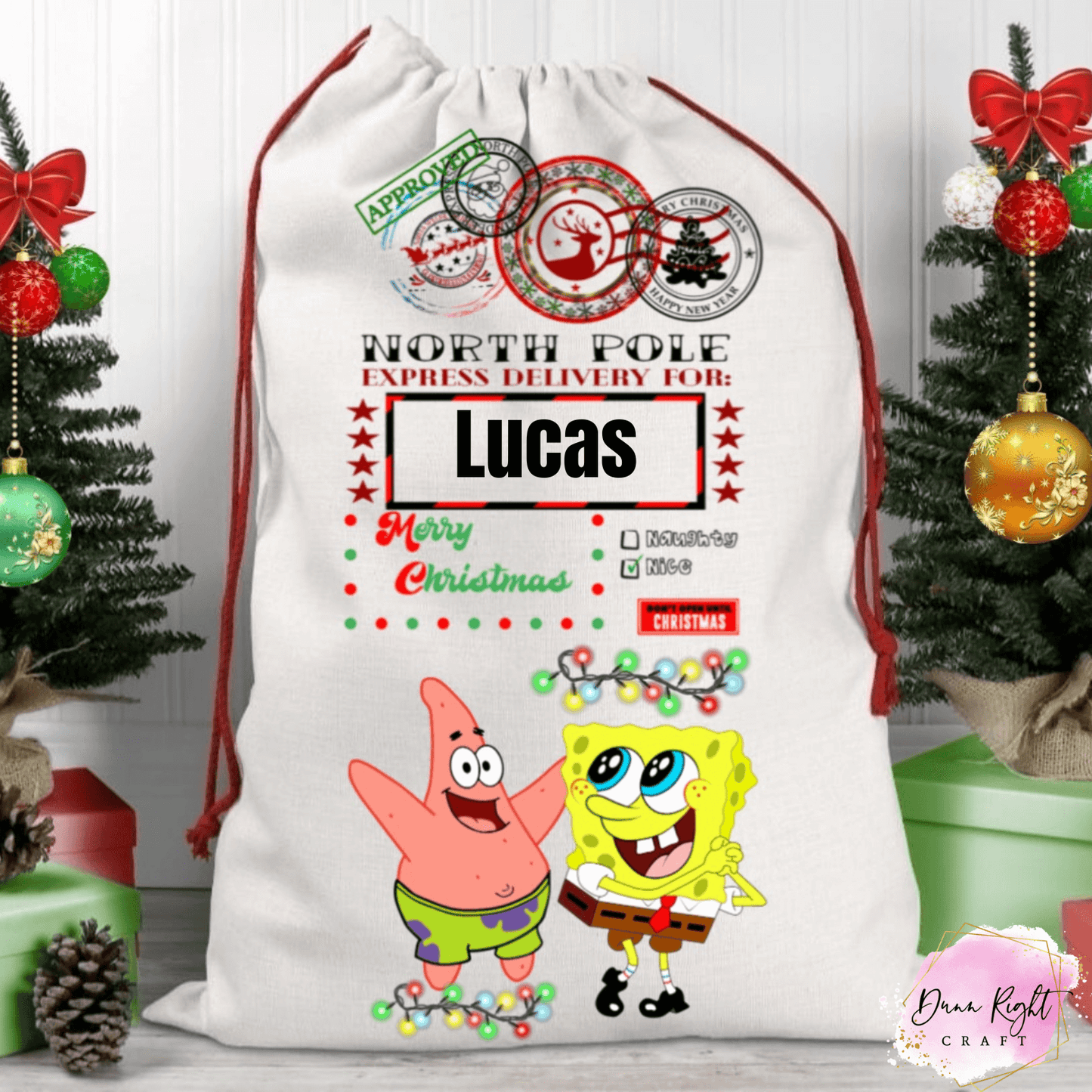 SpongeBob & Patrick North Pole Express Santa Sack