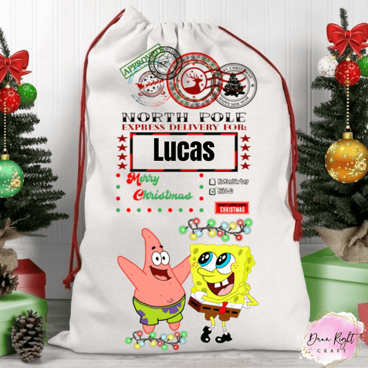 SpongeBob & Patrick North Pole Express Santa Sack