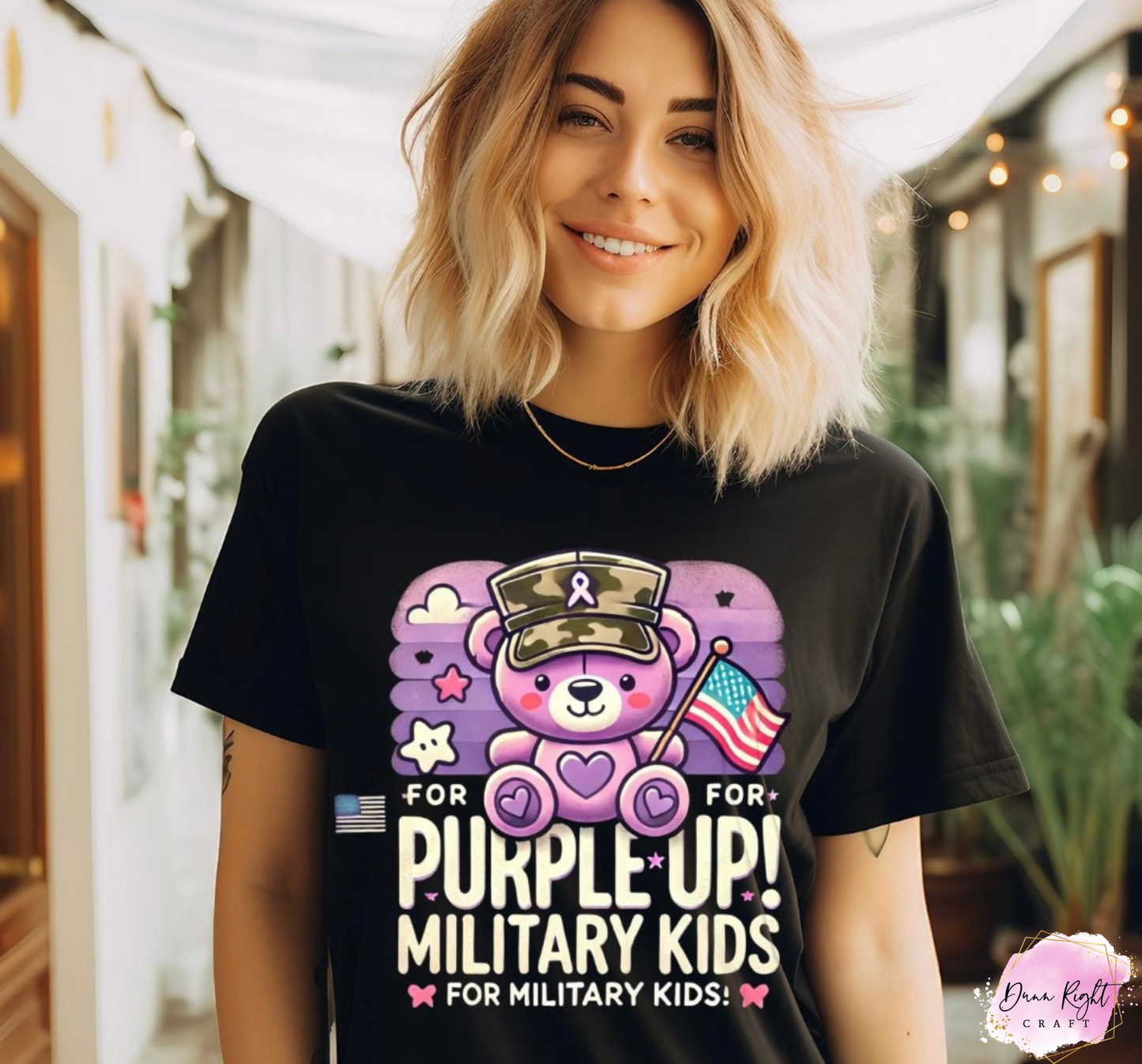Military Bear for Purple Up - Dunn Right Craft
