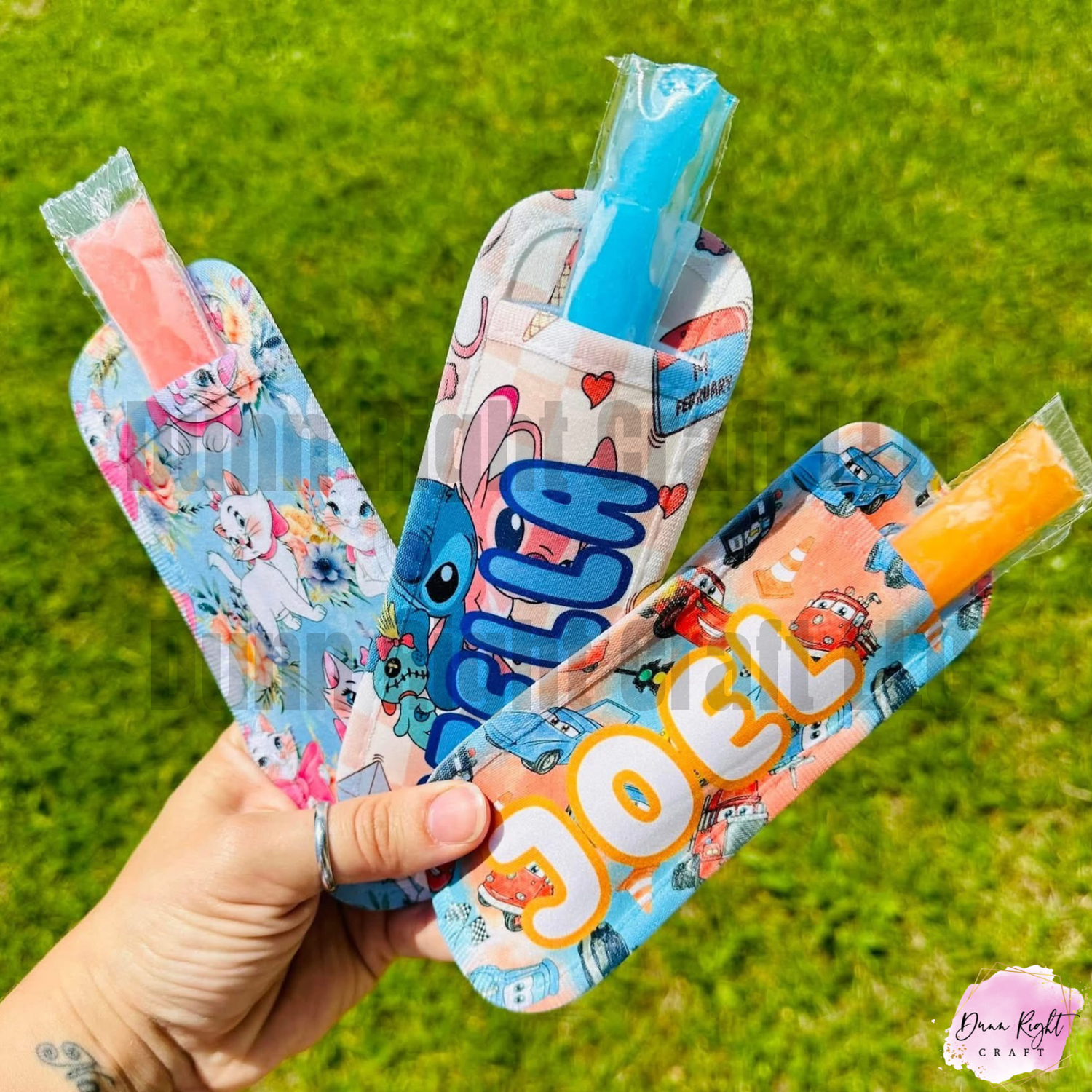Character Popsicle Holders Custom Name - Dunn Right Craft