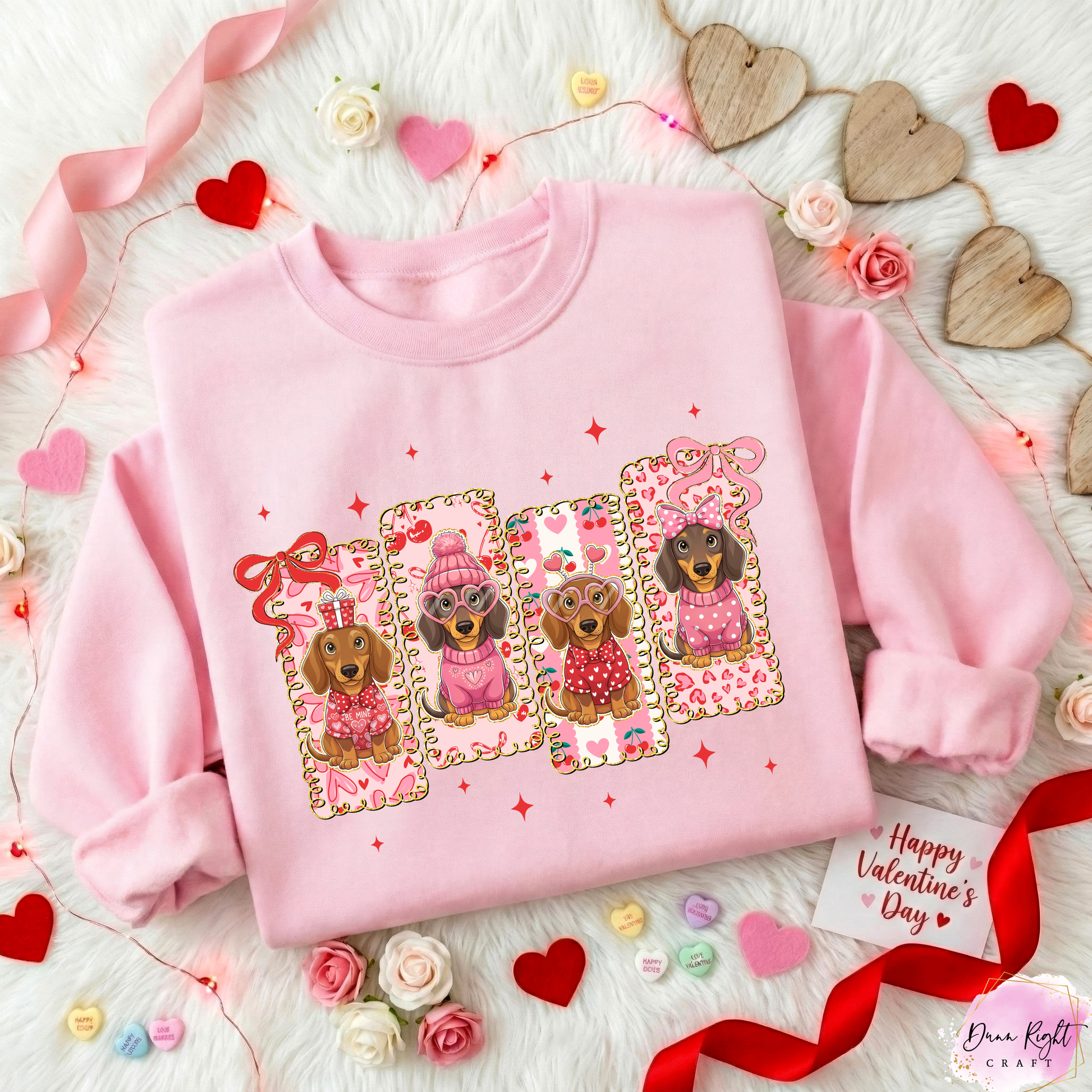 Valentine Dogs Sweatshirt - Dunn Right Craft