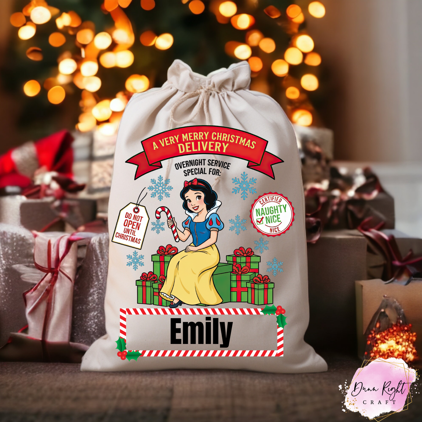 Snow White Personalized Christmas Sack