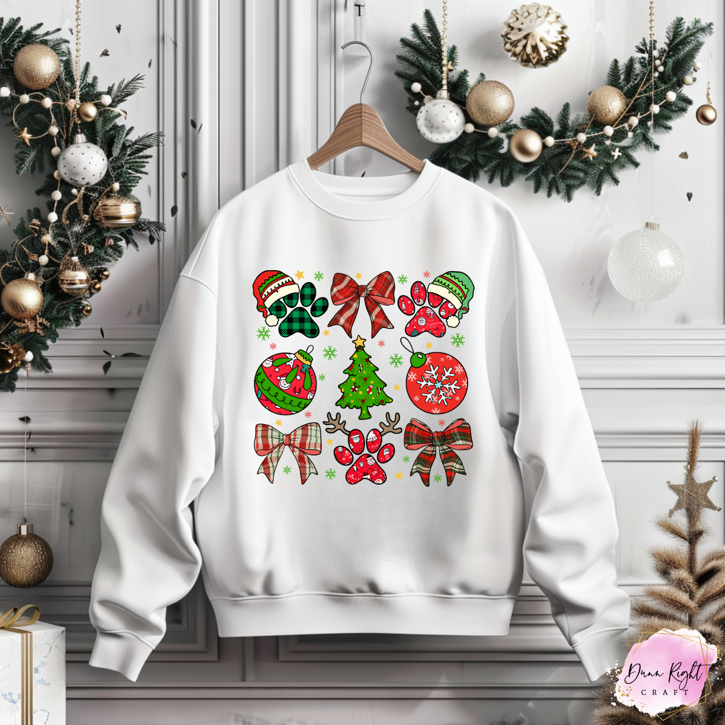 Christmas Paw Print Crewneck