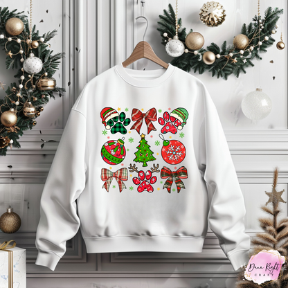 Christmas Paw Print Crewneck
