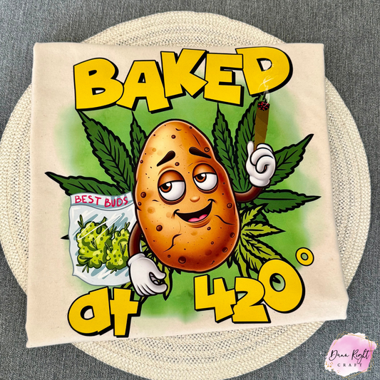 Baked at 420 Shirt – Funny Weed Potato 420° Graphic Tee