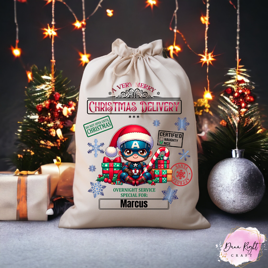 Captain America Personalized Christmas Sack