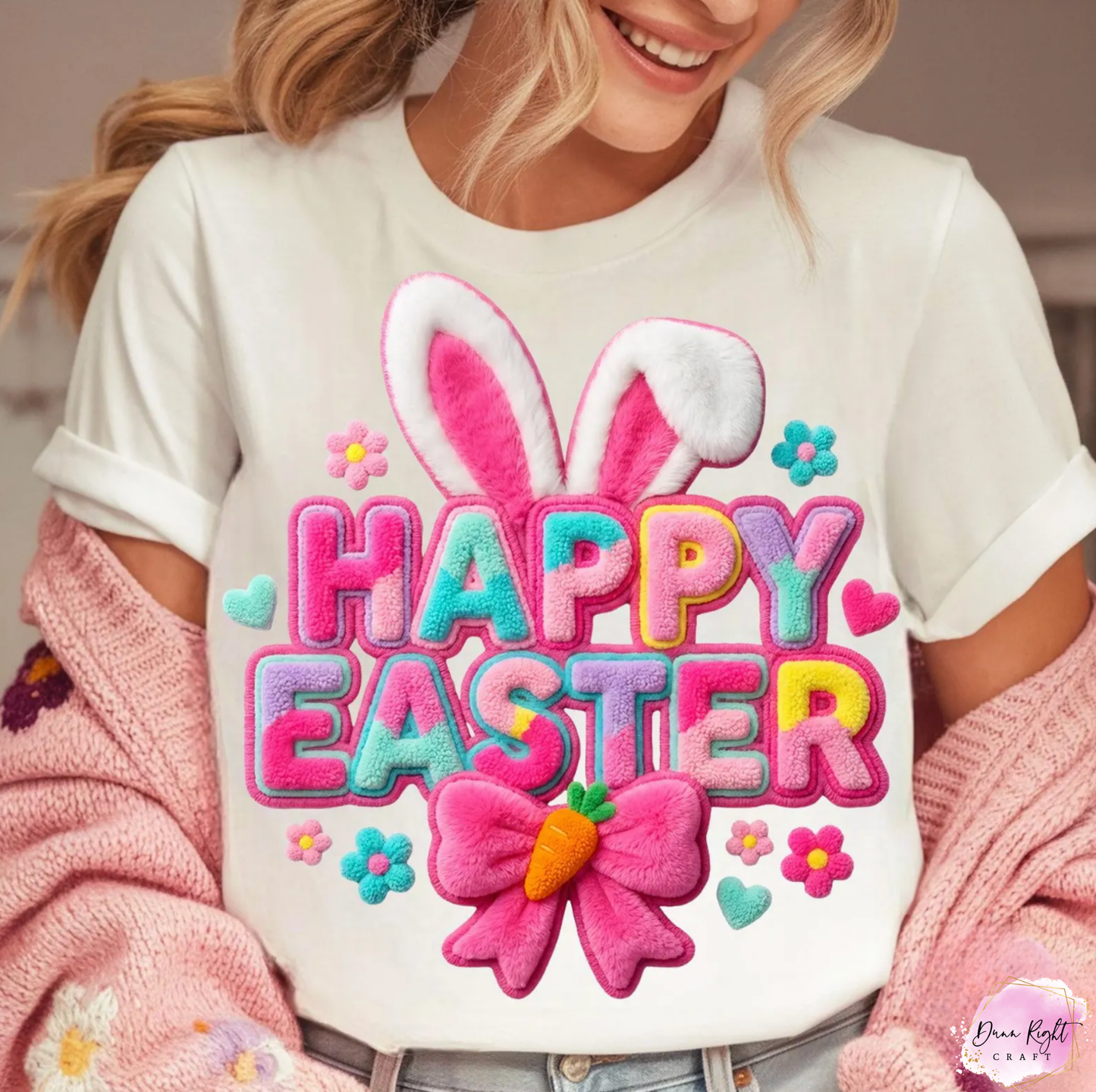 Happy Easter Bunny Ears Shirt - Dunn Right Craft