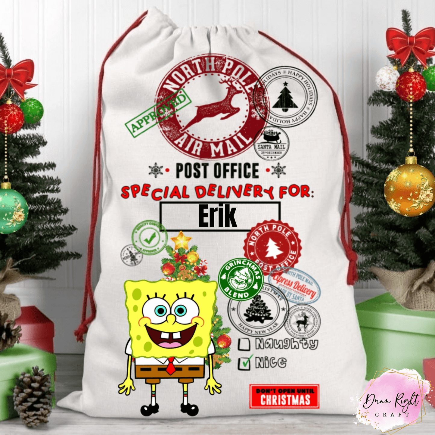 SpongeBob North Pole Air Mail Santa Sack