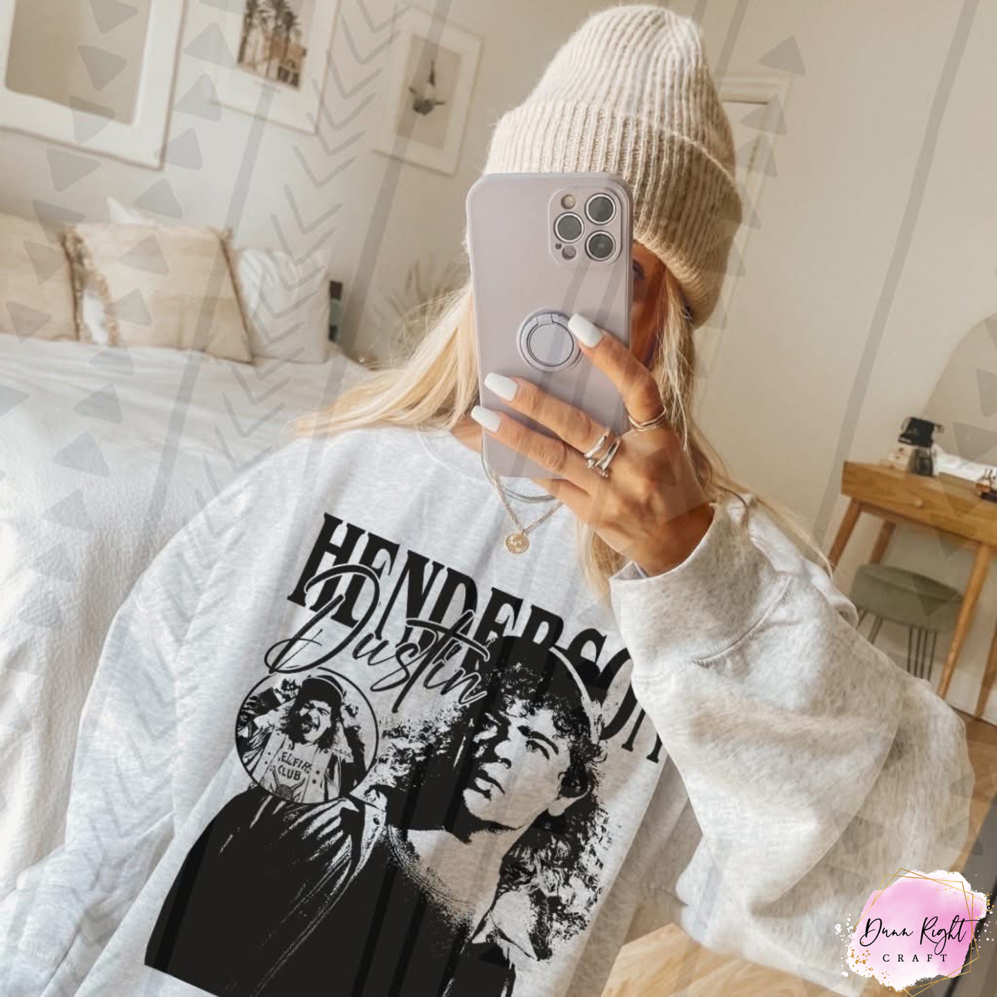 Dustin Henderson Stranger Things Sweatshirt - Dunn Right Craft