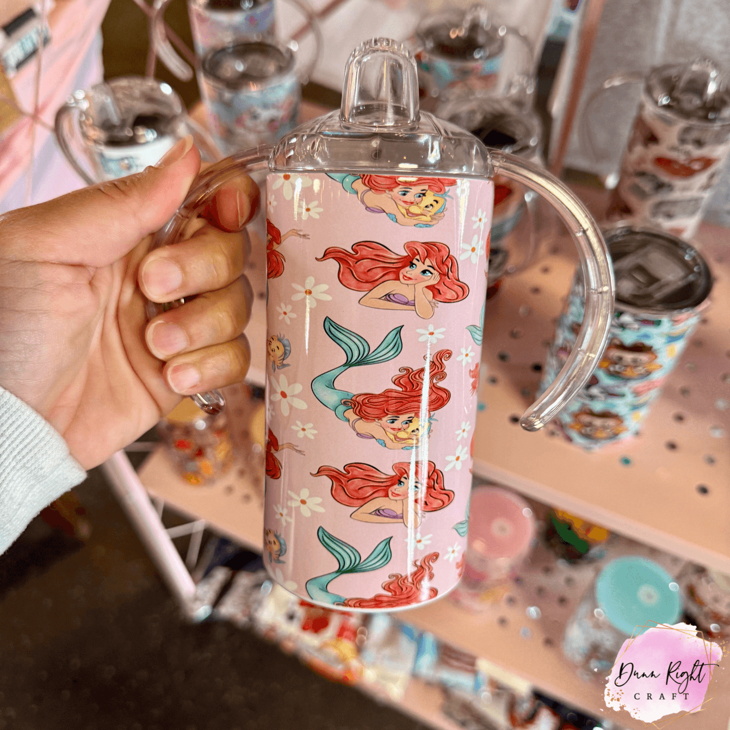 Ariel Mermaid Toddler Cup – 2-in-1 Sippy + Mini Tumbler (Stainless Steel)