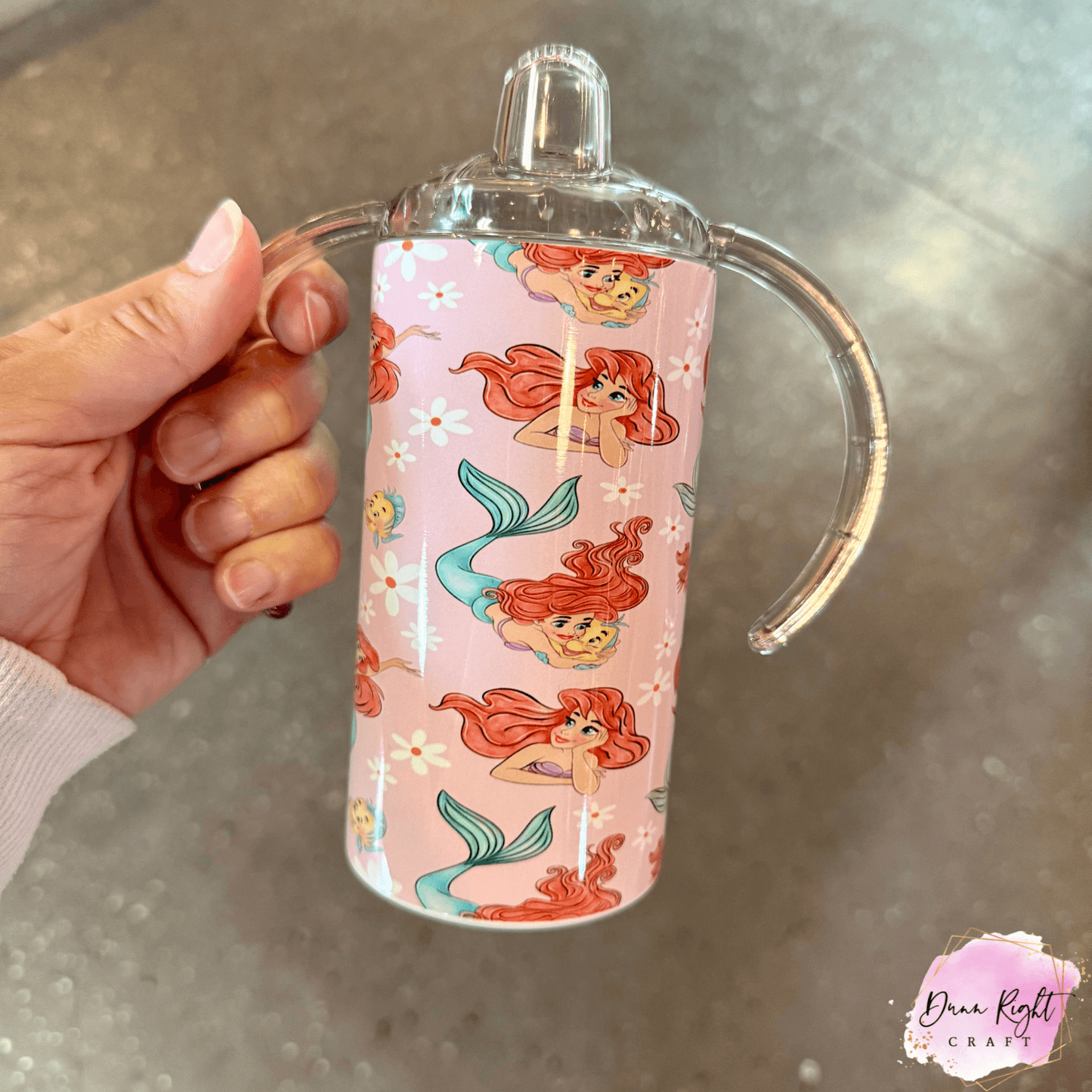 Ariel Mermaid Toddler Cup – 2-in-1 Sippy + Mini Tumbler (Stainless Steel)