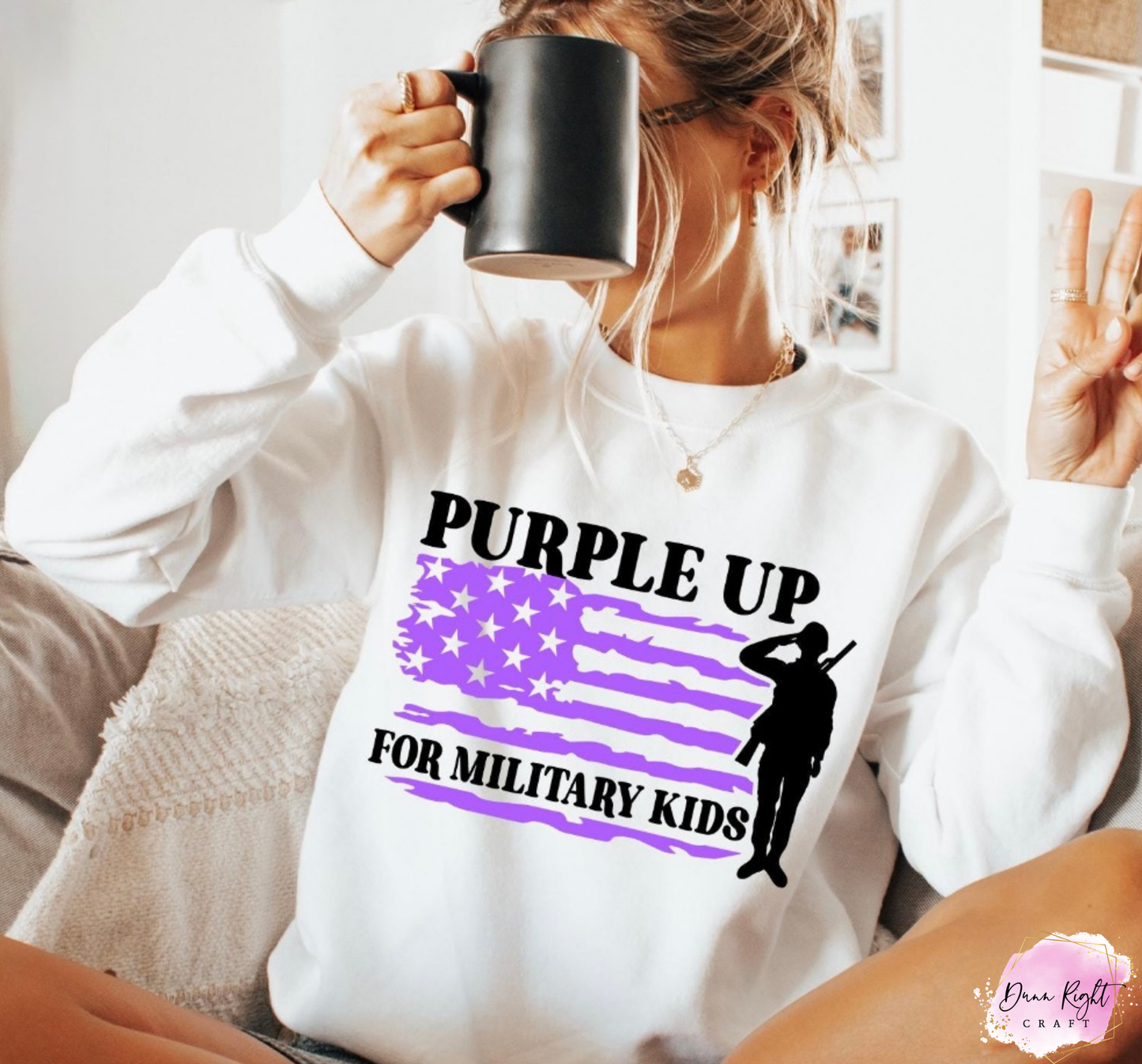 Soldier Flag Purple Up For Military Kids