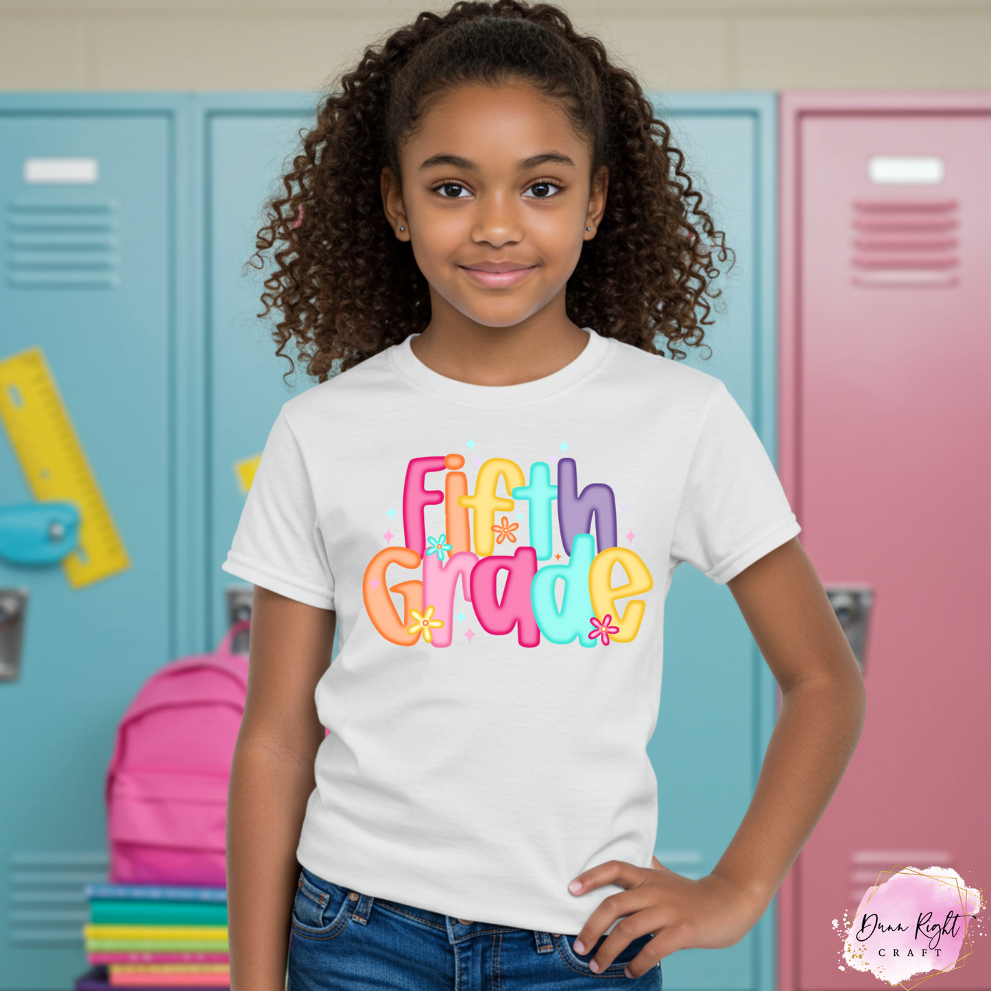 Colorful Groovy Flower Back to School Tee