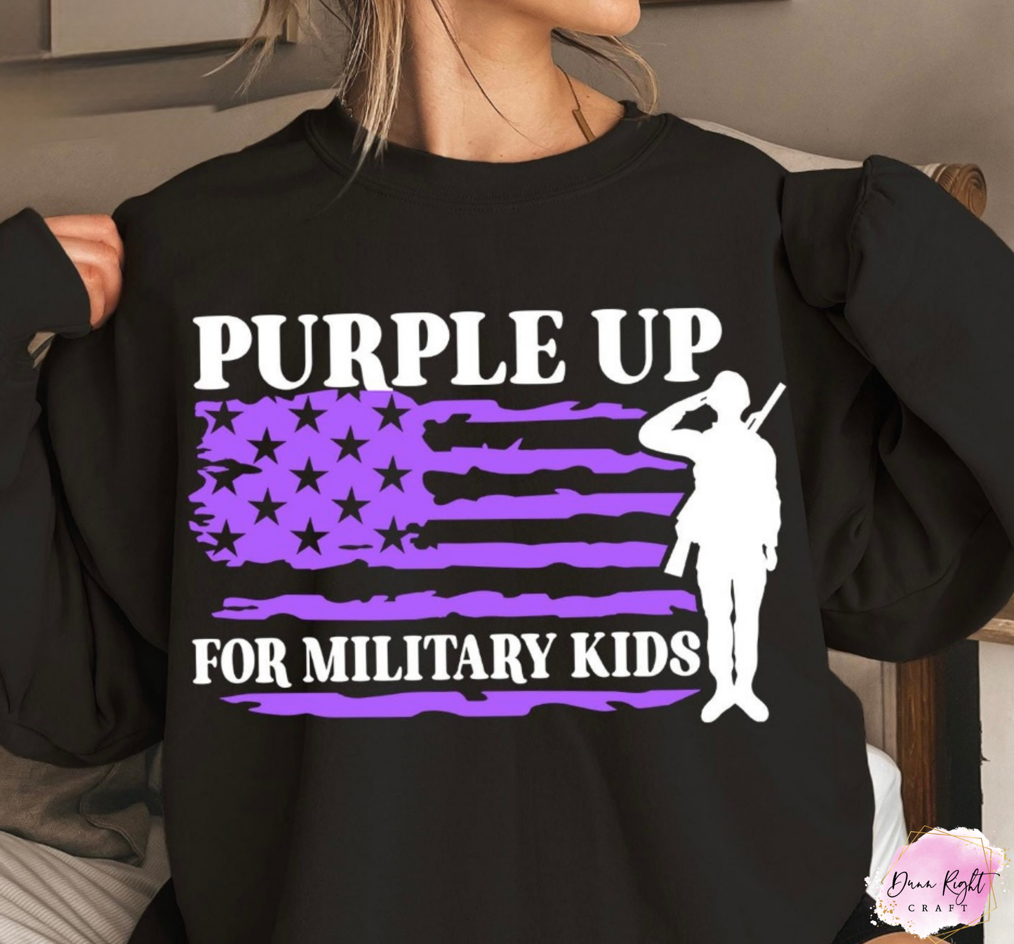 Soldier Flag Purple Up For Military Kids