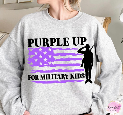 Soldier Flag Purple Up For Military Kids