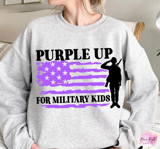 Soldier Flag Purple Up For Military Kids