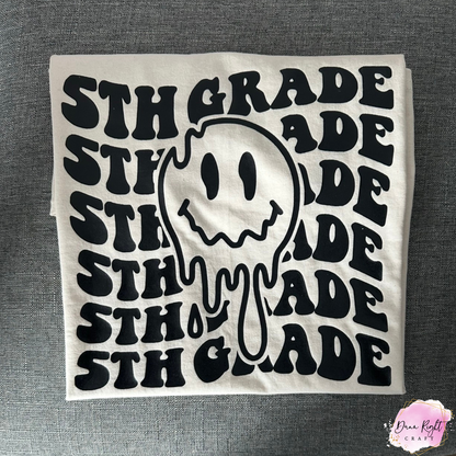 Drippy Smiley Face Back to School Tee for Kids