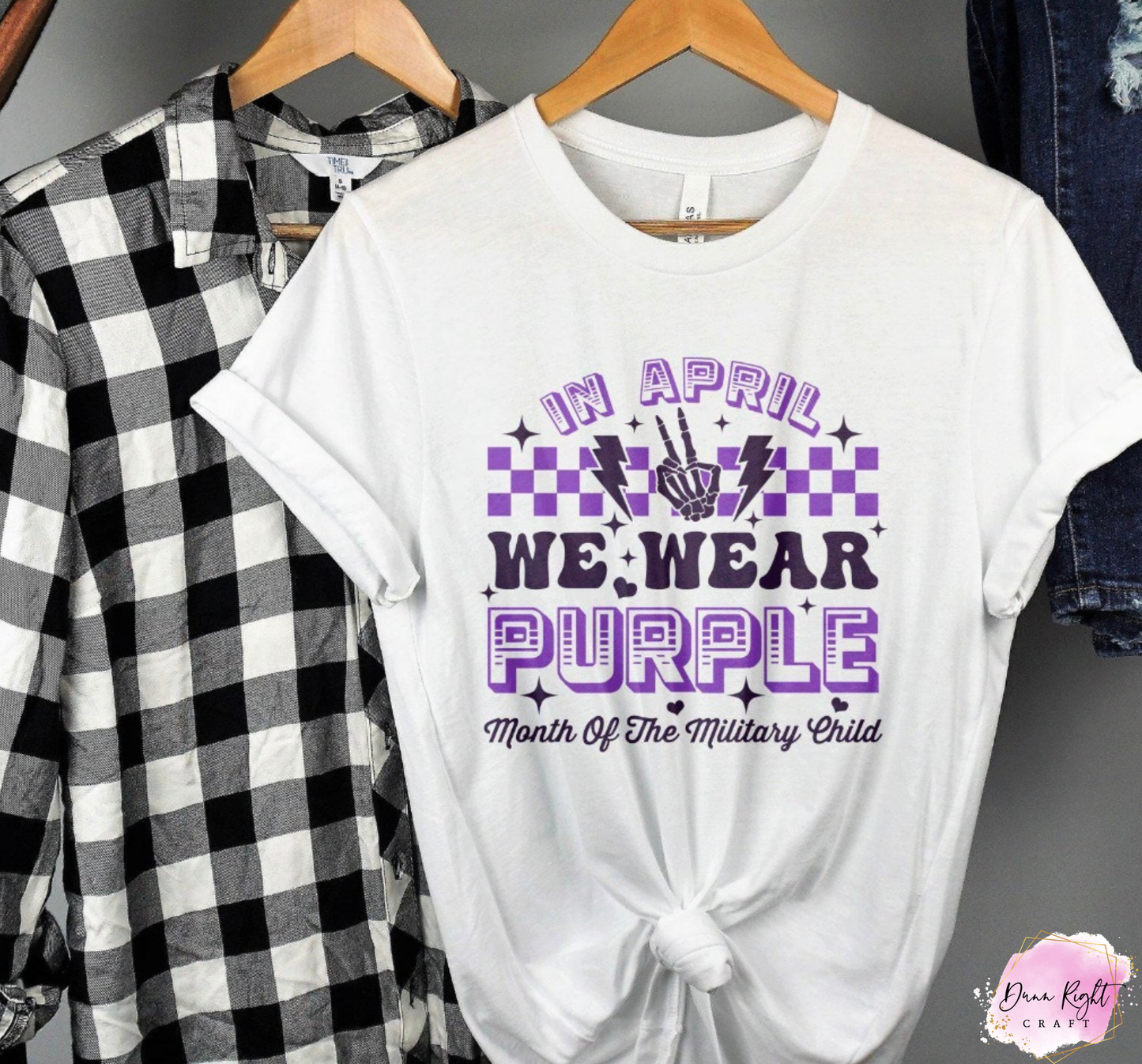 In April We Wear Purple Military Child Shirt - Dunn Right Craft