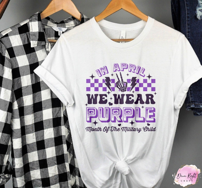 In April We Wear Purple Military Child Shirt - Dunn Right Craft