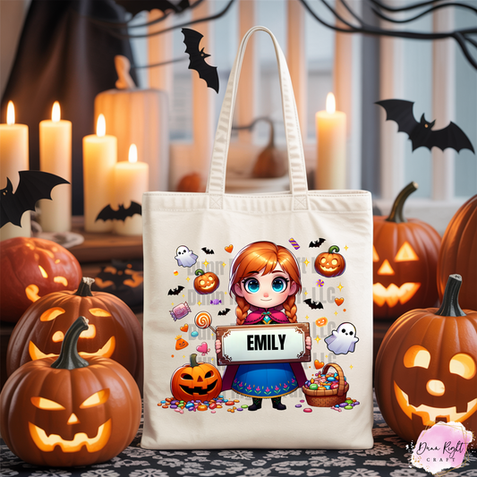 Frozen Inspired Trick or Treat Bag With Name