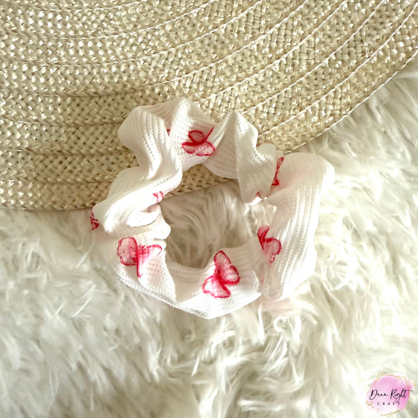 Pink Butterfly Scrunchies