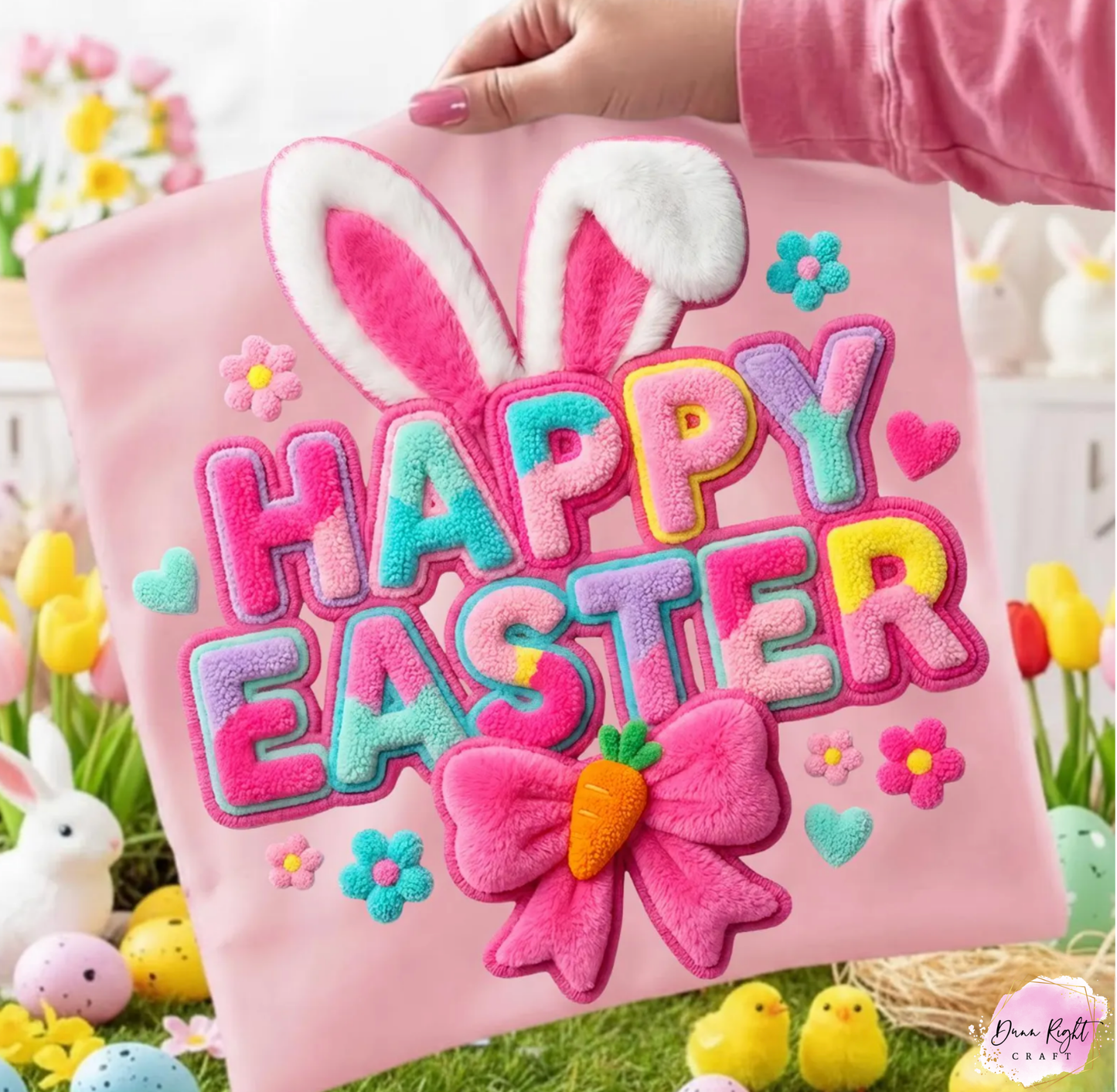 Happy Easter Bunny Ears Shirt - Dunn Right Craft