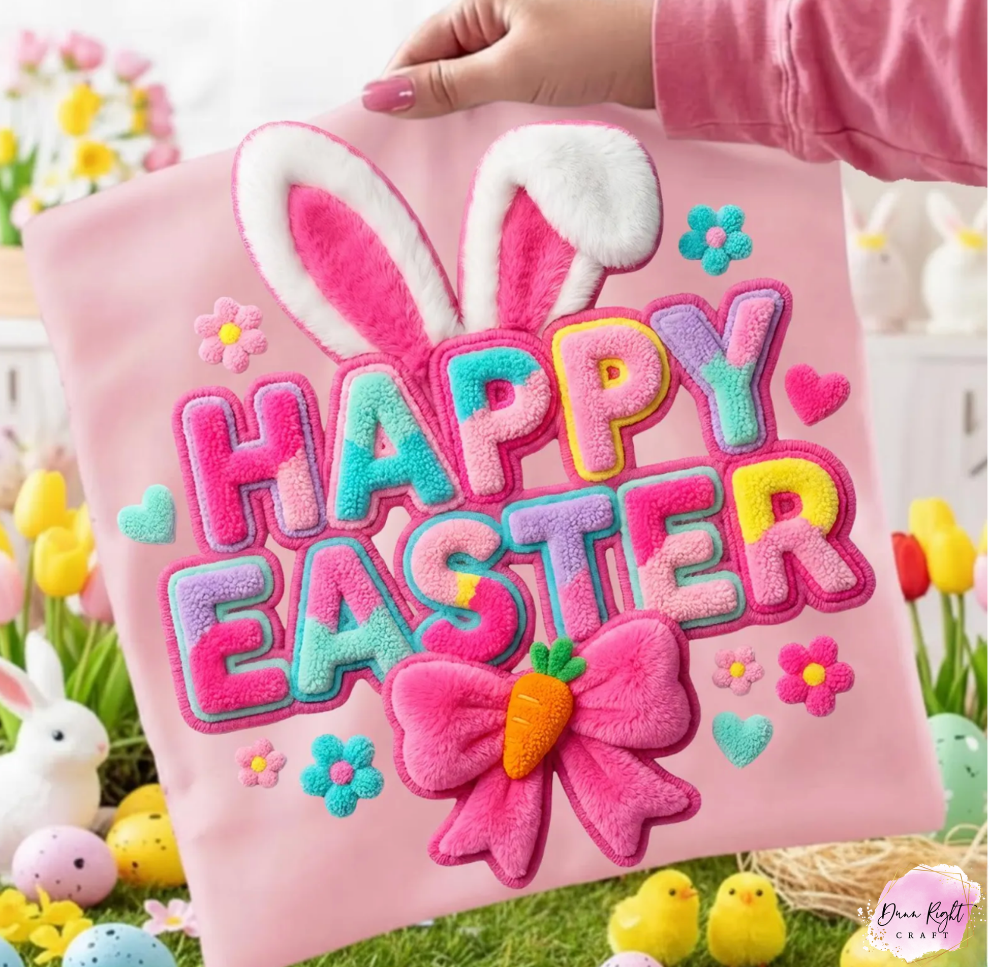 Happy Easter Bunny Ears Shirt - Dunn Right Craft