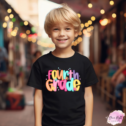 Colorful Groovy Flower Back to School Tee